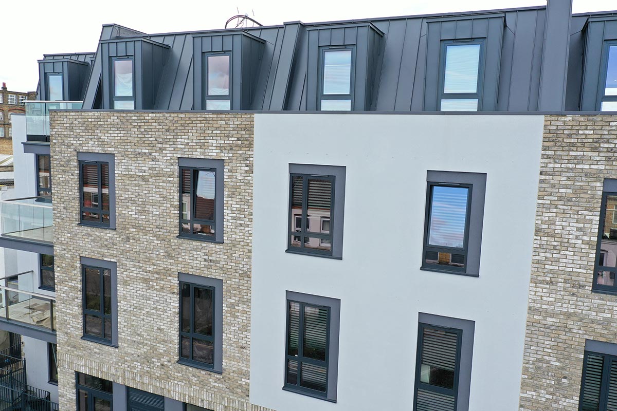 Mixed use development facade Windus Road N16 by ACS