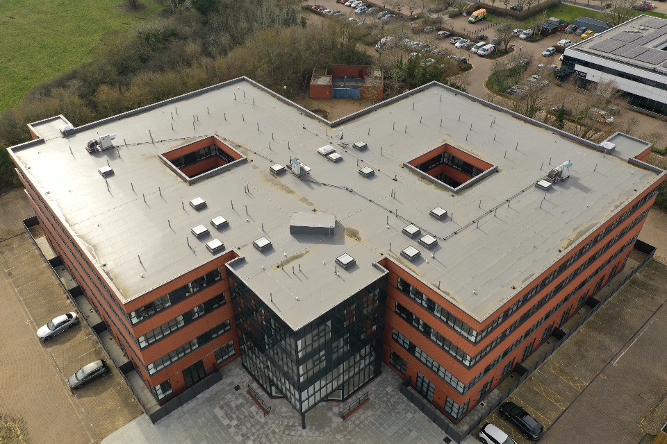 Aluminium glazing facade Marlborough Court residential conversion MK14